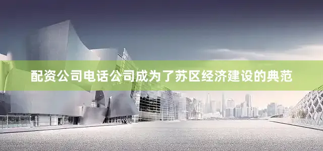 配资公司电话公司成为了苏区经济建设的典范