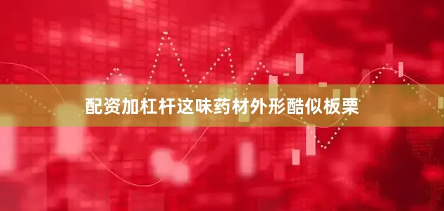 配资加杠杆这味药材外形酷似板栗