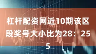 杠杆配资网近10期该区段奖号大小比为28：25